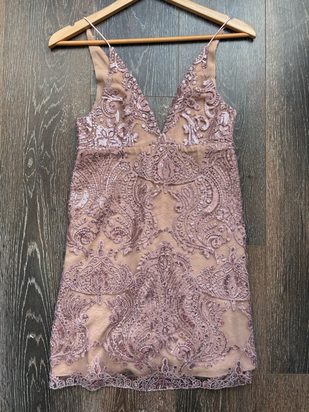 Free People Night Shimmers Pink Mini Dress Size 2